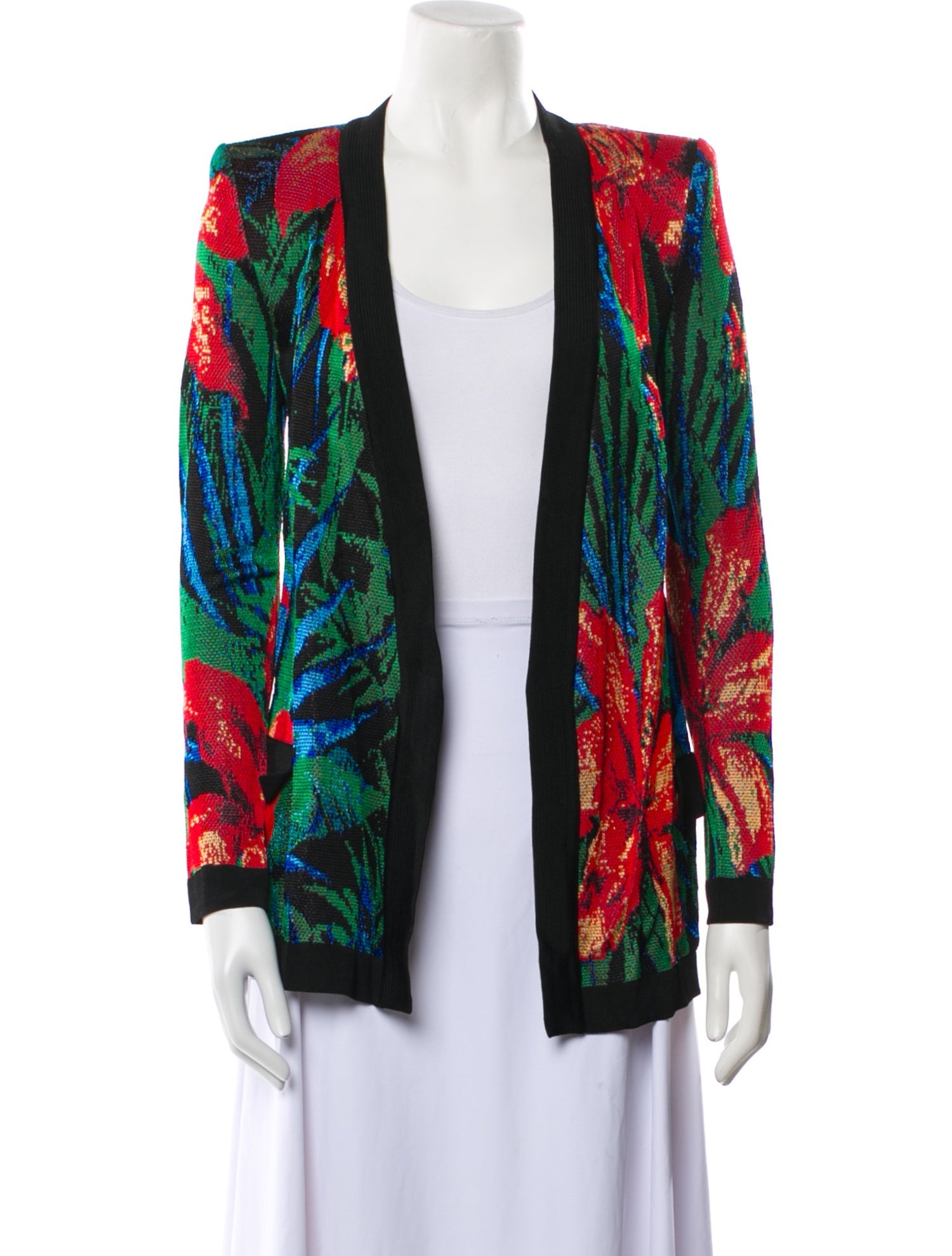 Balmain Printed Open Front Sweater