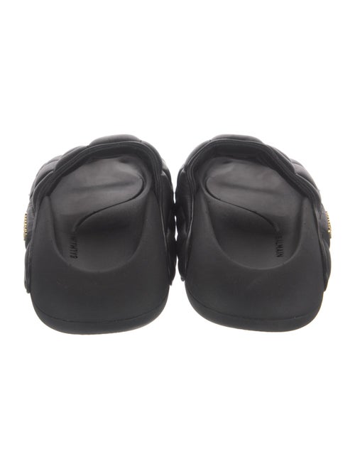 Balmain Quilted Pattern Leather Mules