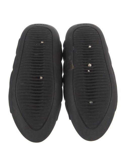 Balmain Quilted Pattern Leather Mules