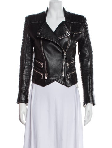 Balmain Jackets Leather Biker Jacket Us4, Fr36 | S