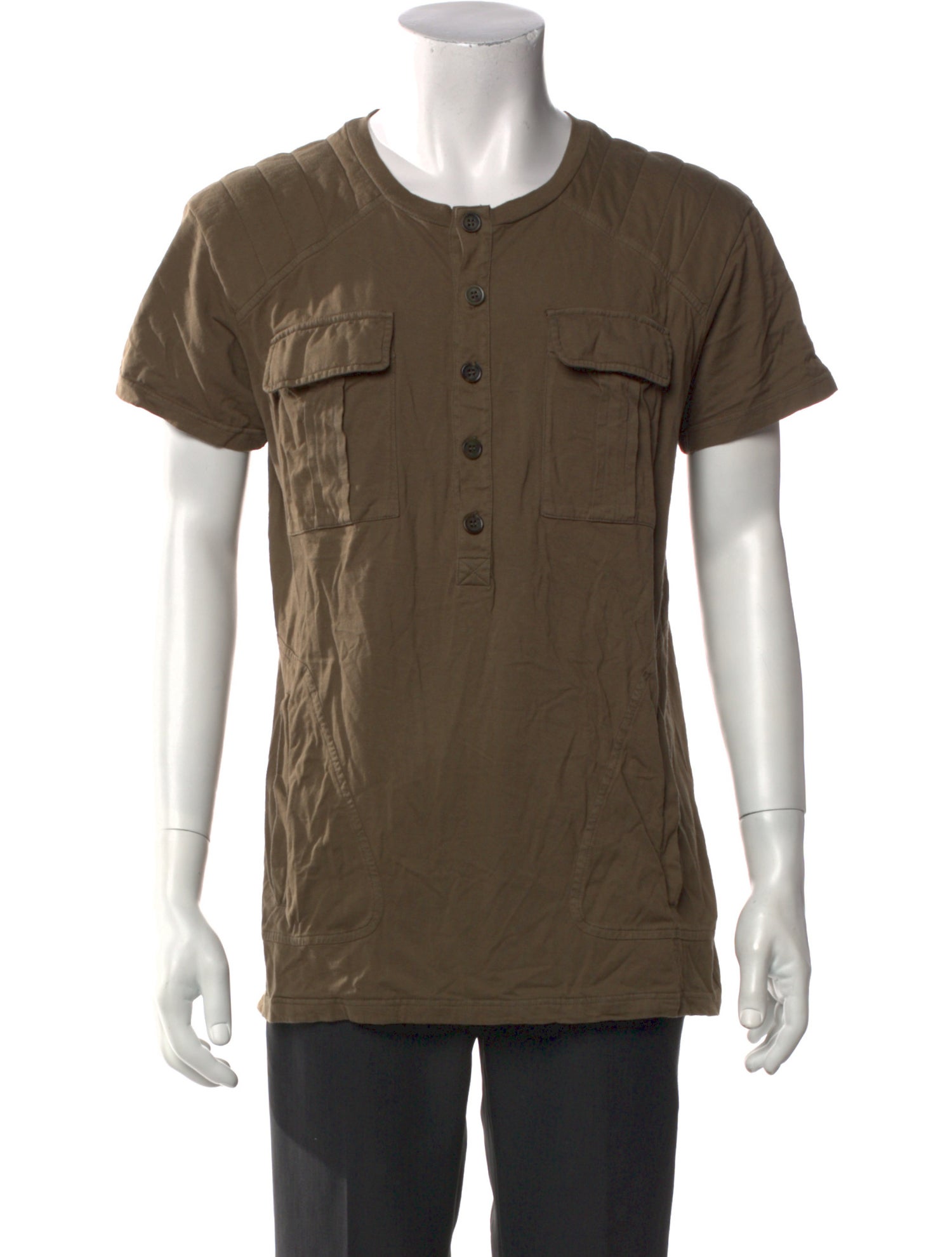 Balmain Crew Neck Short Sleeve Henley