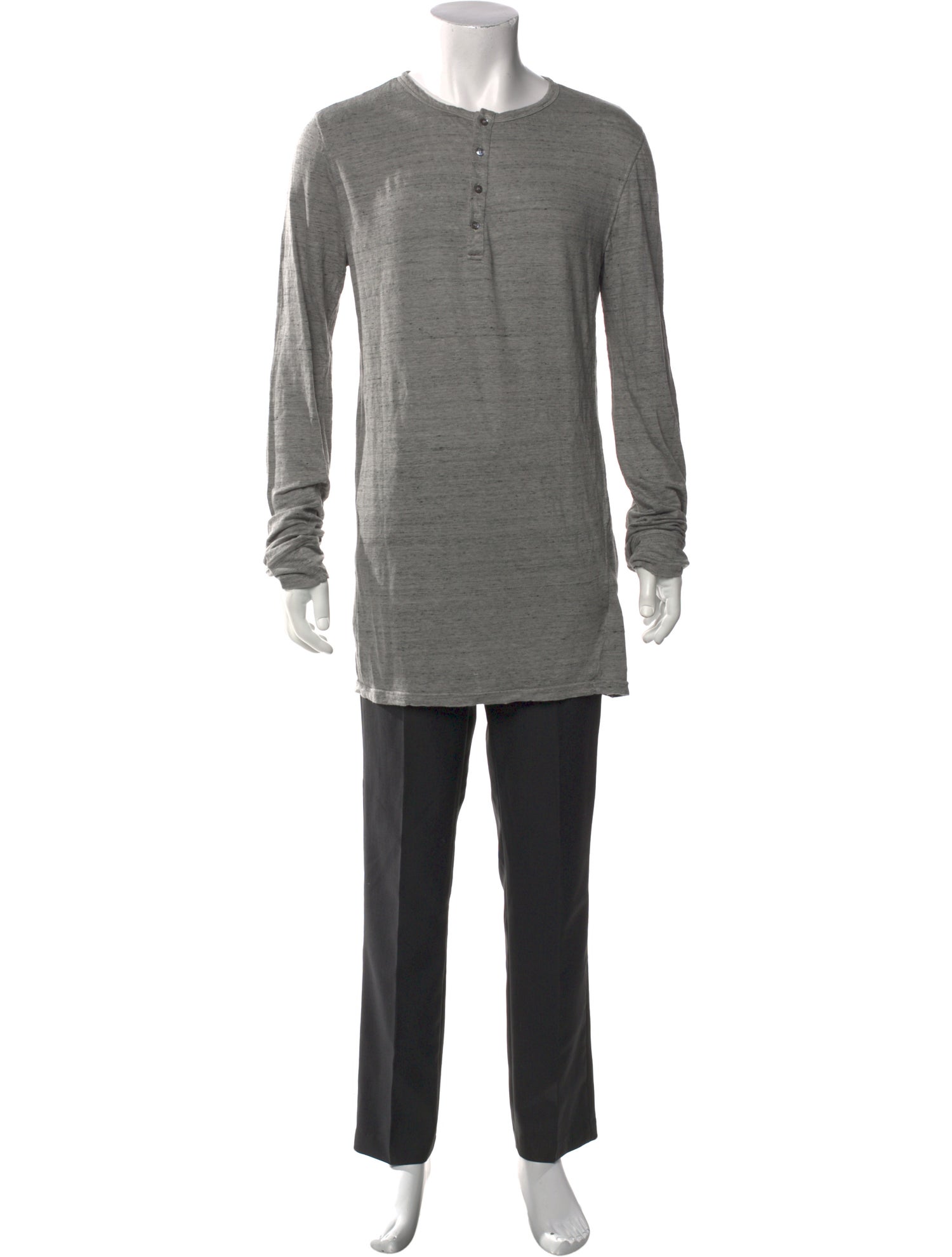 Balmain Linen Scoop Neck Henley