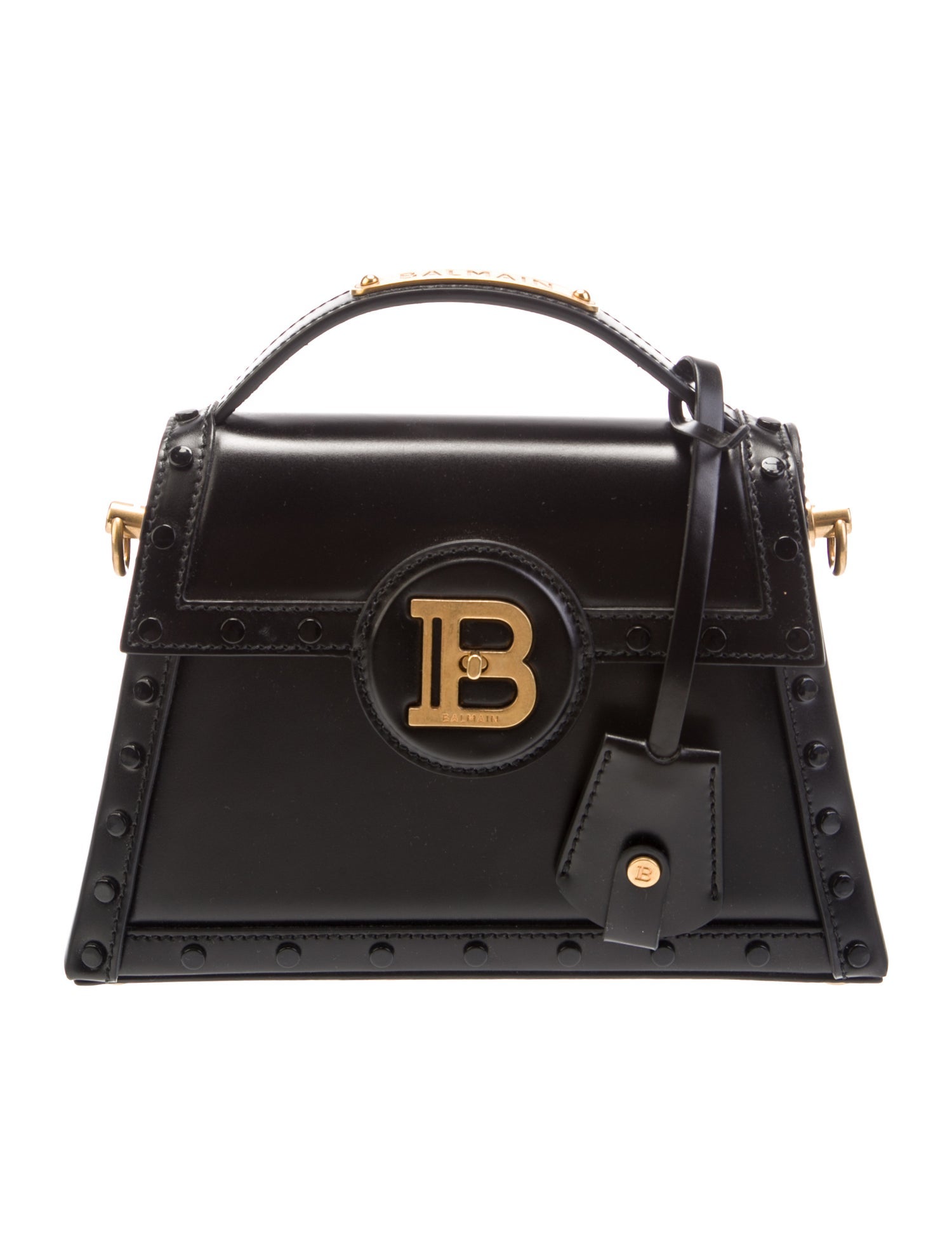 Balmain Leather Top Handle Bag
