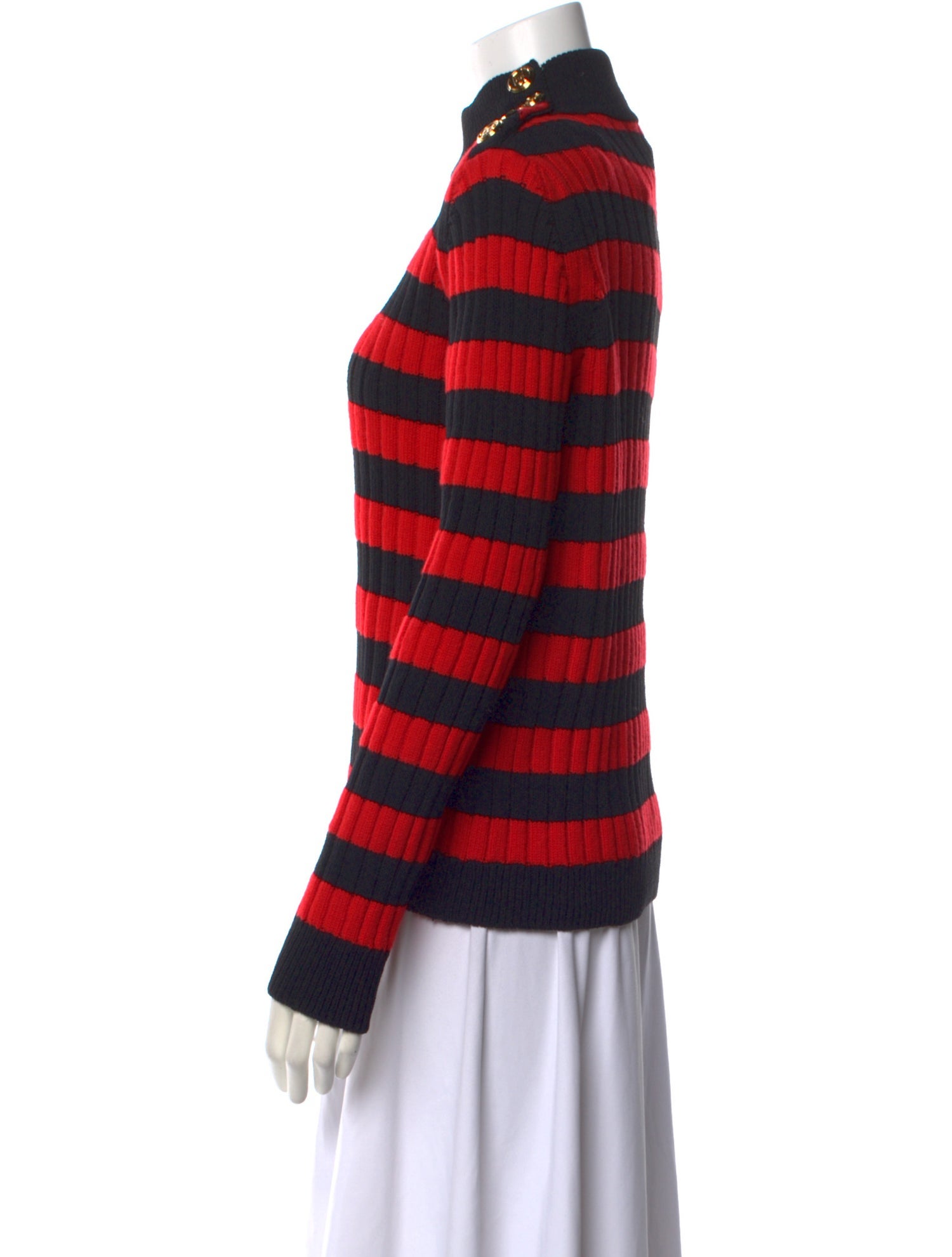 Balmain Virgin Wool Striped Sweater w/ Tags