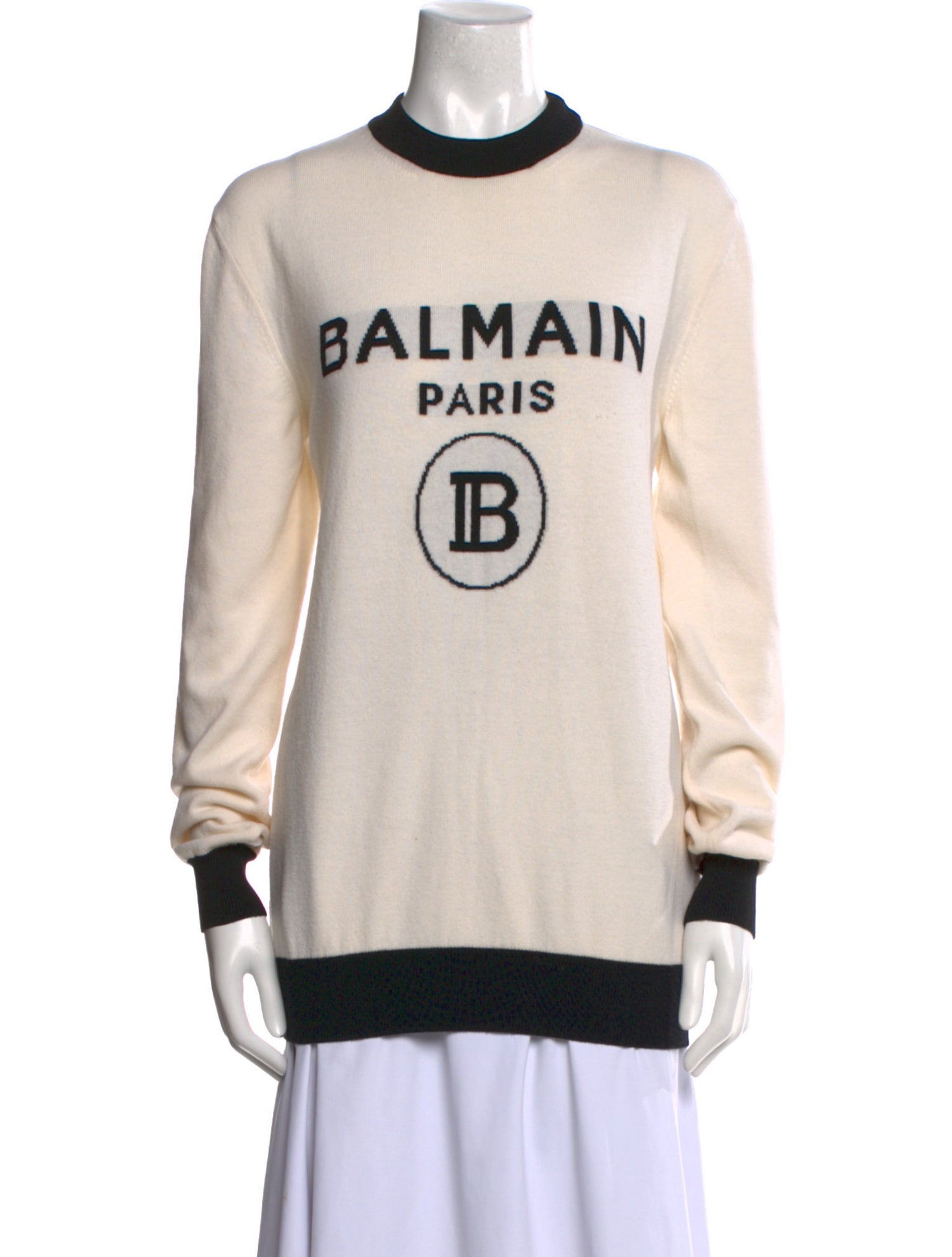 Balmain Wool Graphic Print Sweater