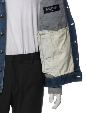 Balmain Colorblock Pattern Denim Jacket