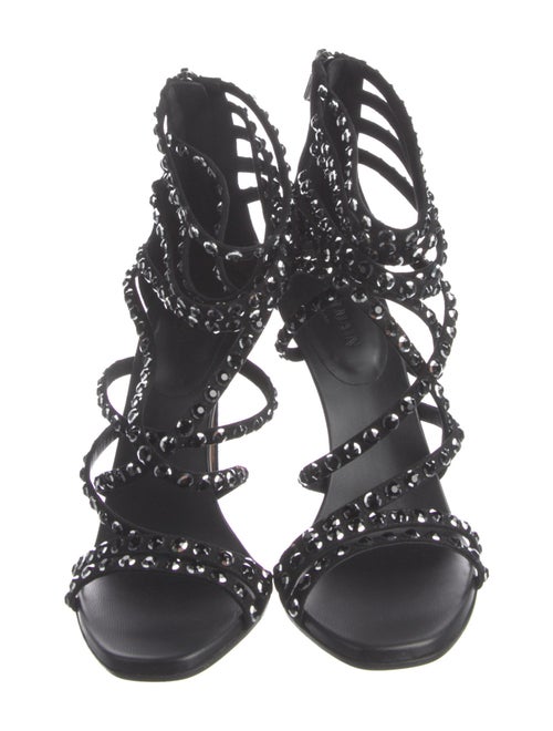 Balmain Suede Crystal Embellishments Gladiator Sandals