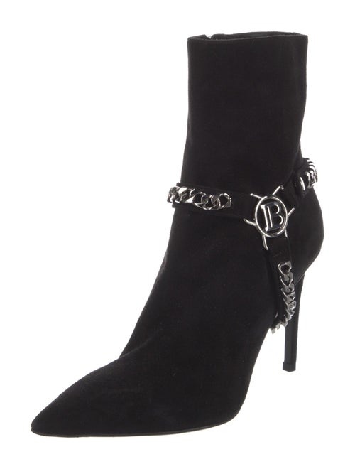 Balmain Suede Chain-Link Accents Boots