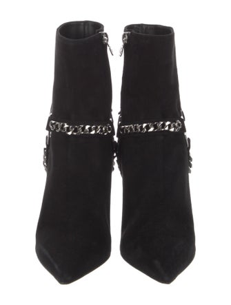 Balmain Suede Chain-Link Accents Boots