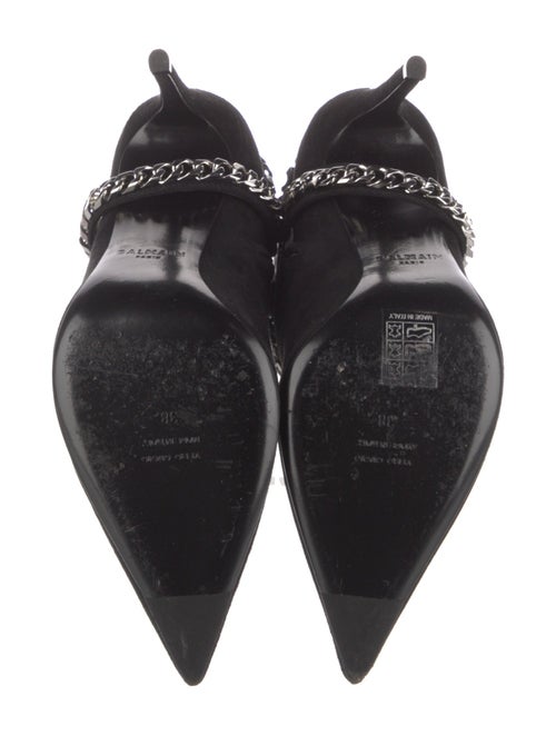 Balmain Suede Chain-Link Accents Boots
