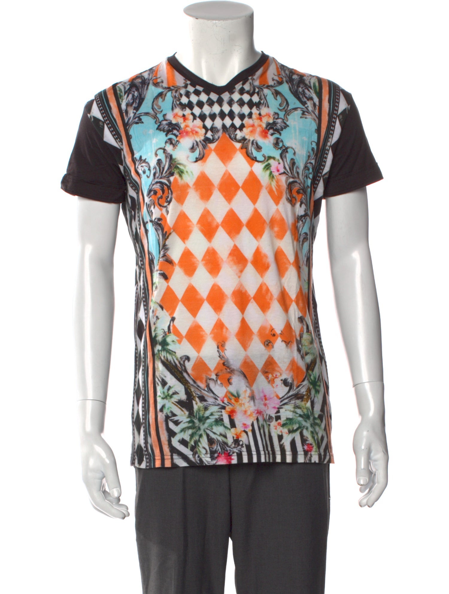 Balmain Printed V-Neck T-Shirt