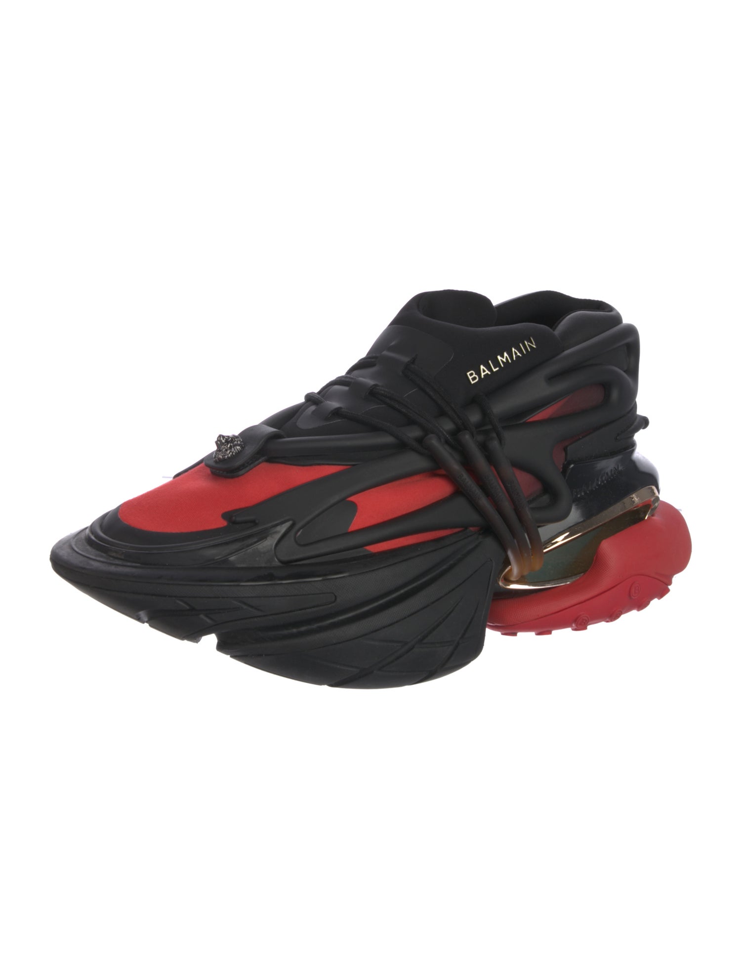 Balmain Nylon Colorblock Pattern Sneakers