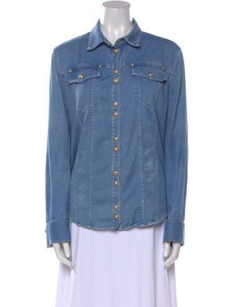 Balmain Long Sleeve Button-Up Top