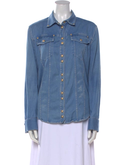 Balmain Long Sleeve Button-Up Top