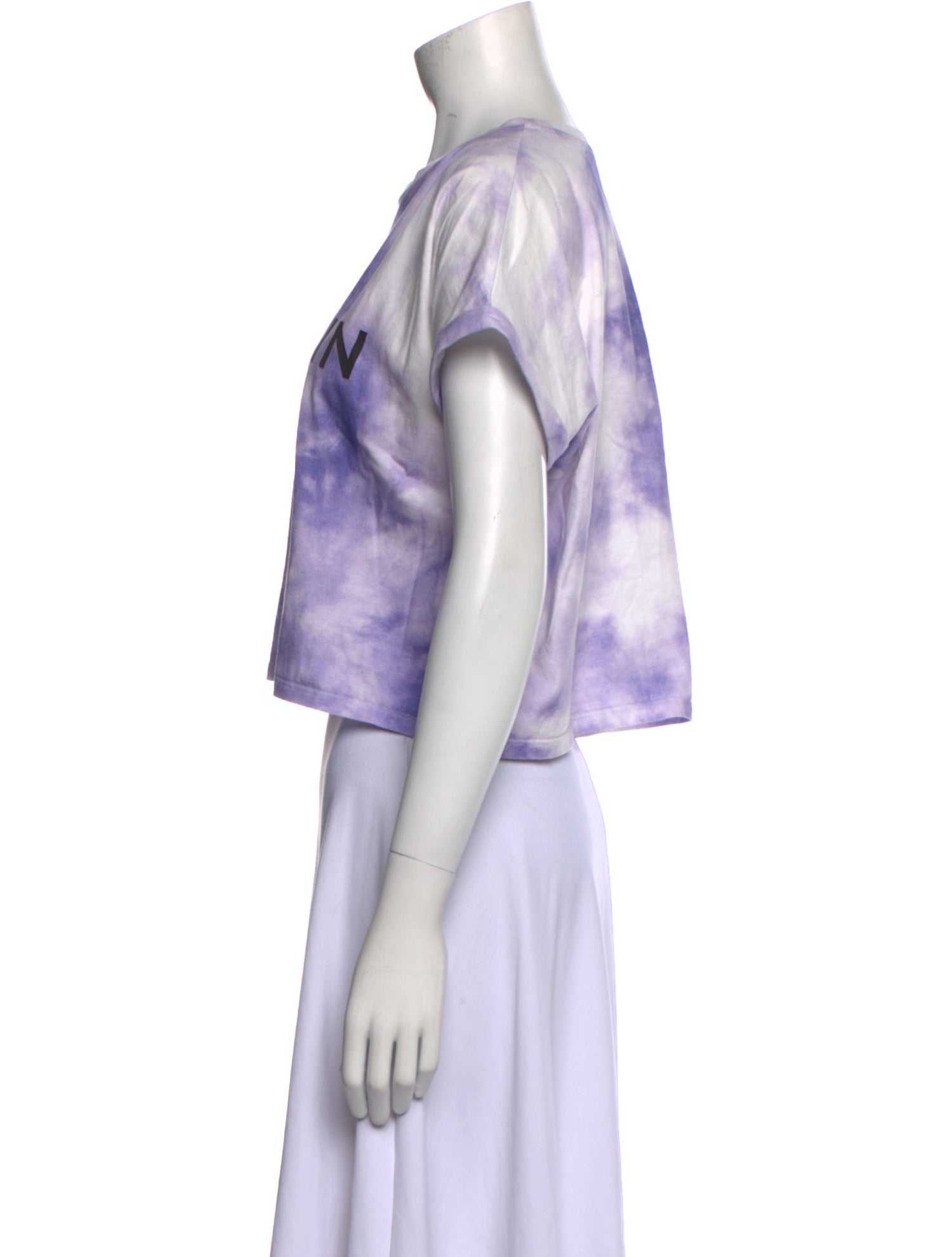 Balmain Tie-Dye Print Crew Neck Crop Top