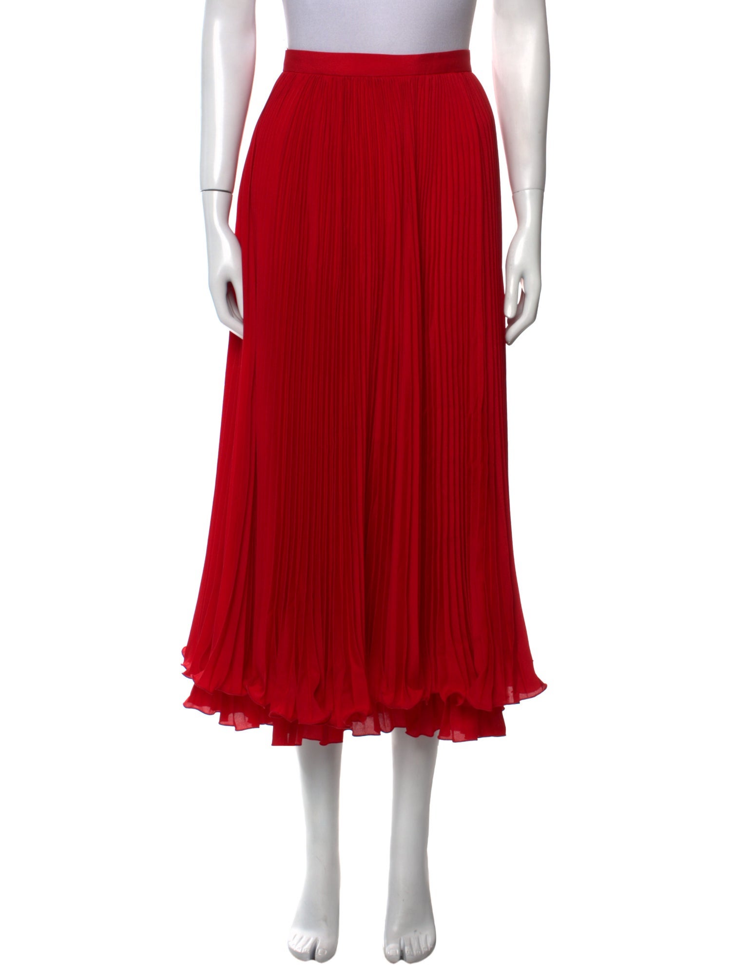 Balmain Pleated Accents Midi Length Skirt