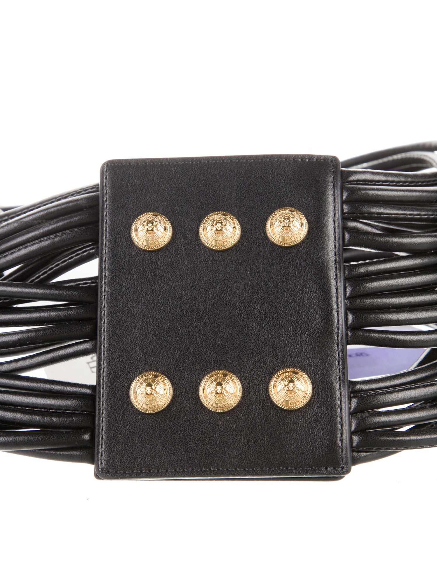 Balmain Wide Leather Waist Belt