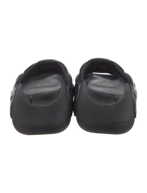 Balmain Quilted Pattern Leather Slides