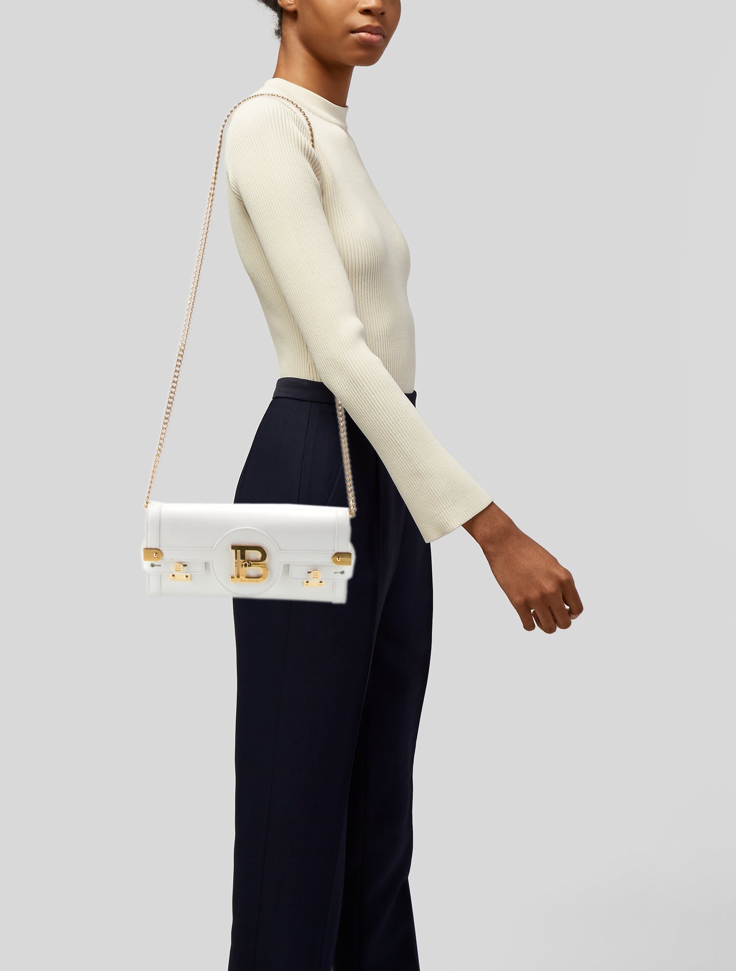 Balmain Leather Shoulder Bag