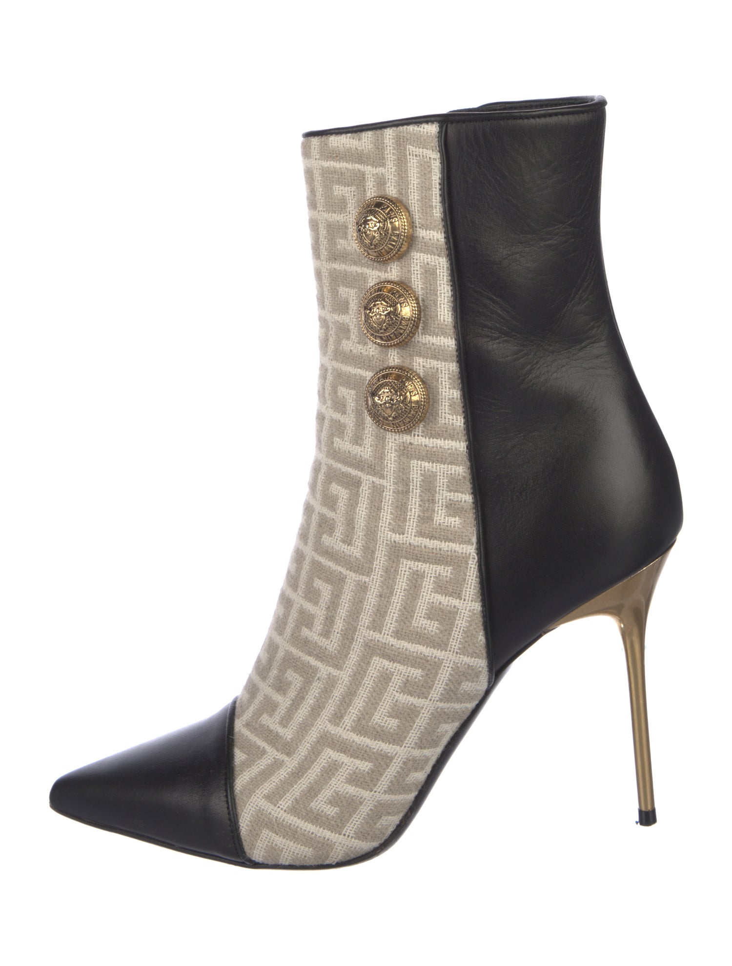 Balmain Leather Printed Sock Boots