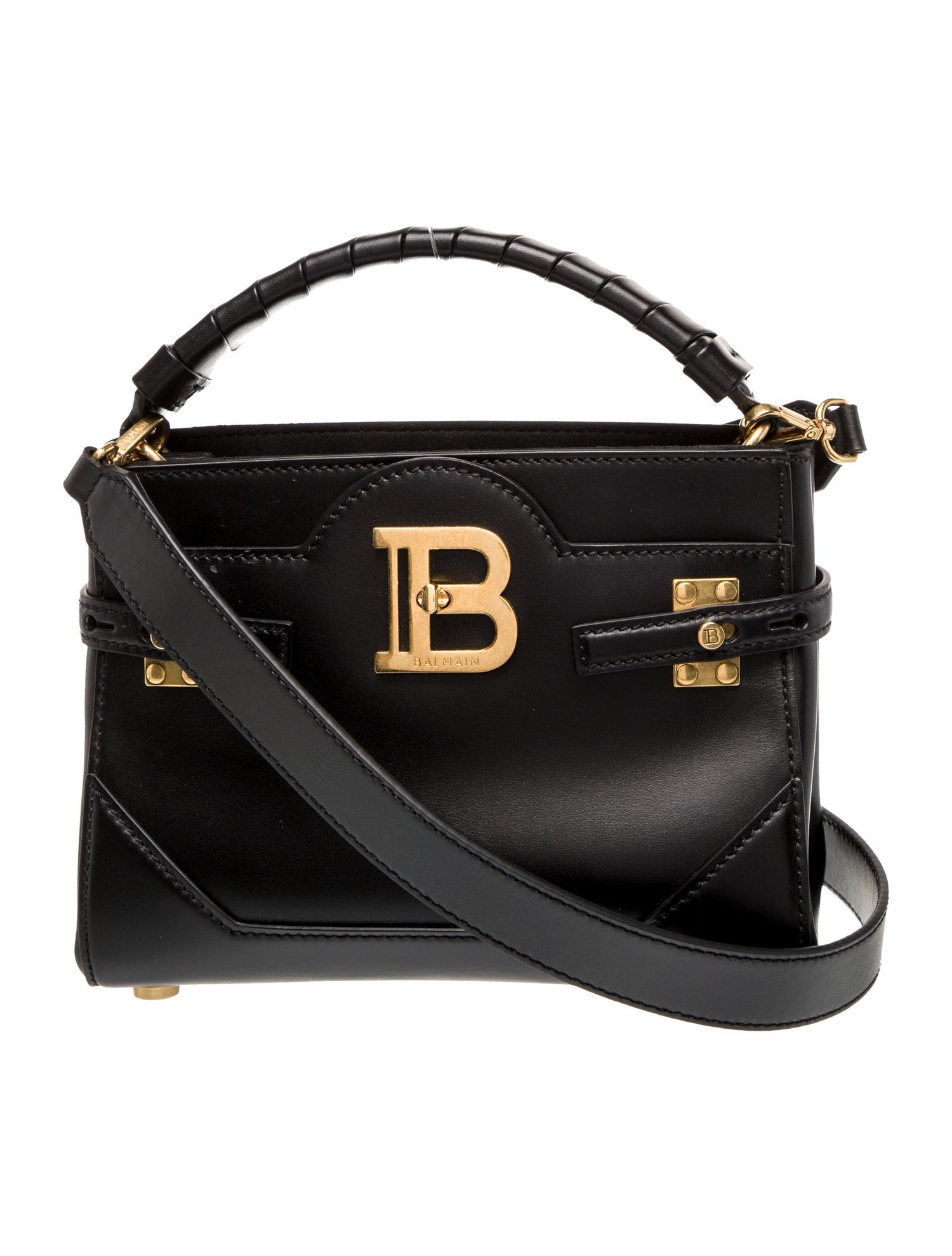Balmain Leather Top Handle Bag
