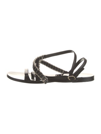 Balmain Leather Slingback Sandals