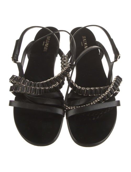 Balmain Leather Slingback Sandals