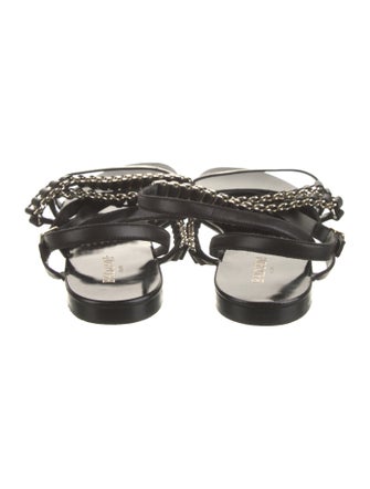 Balmain Leather Slingback Sandals