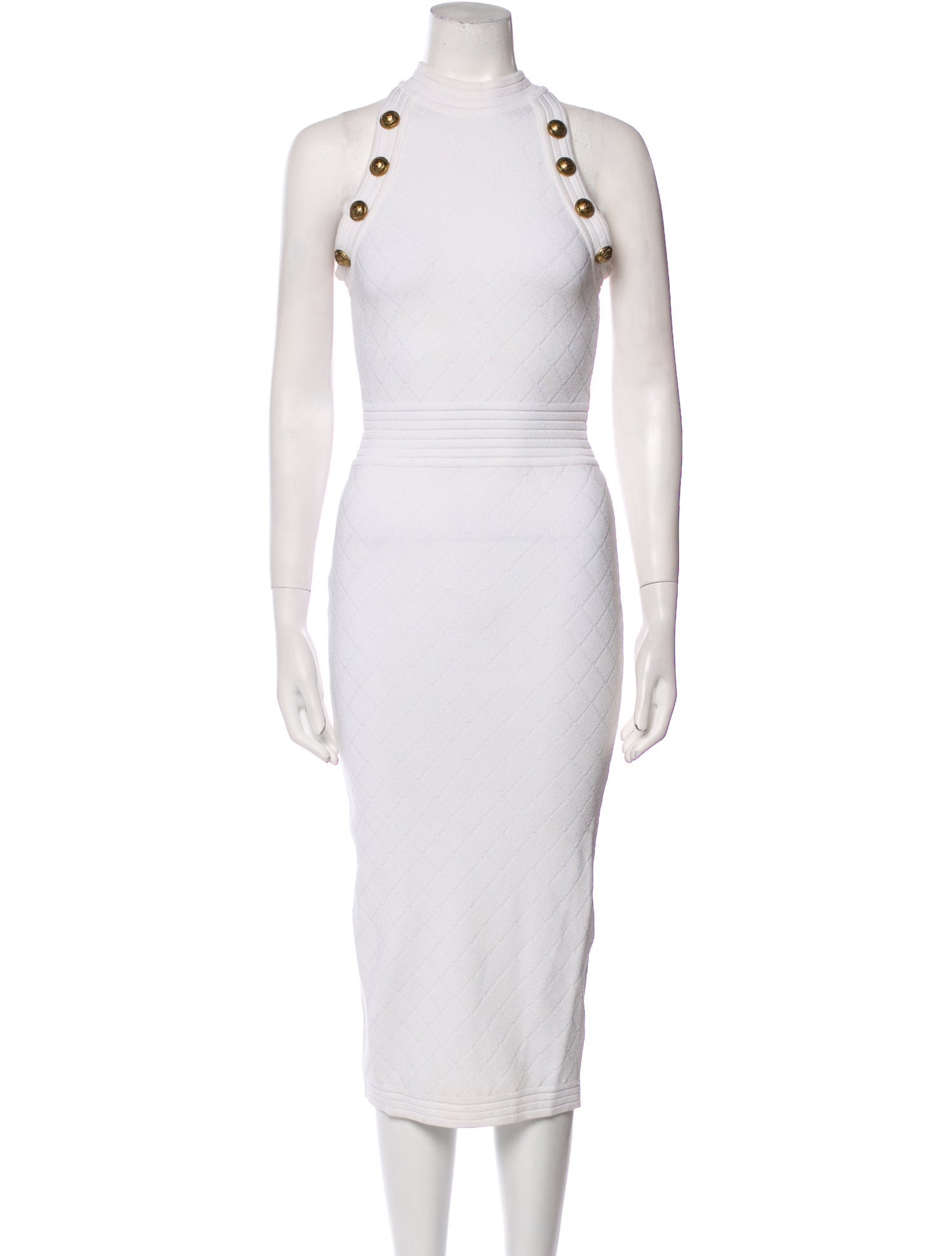 Balmain Mock Neck Long Dress