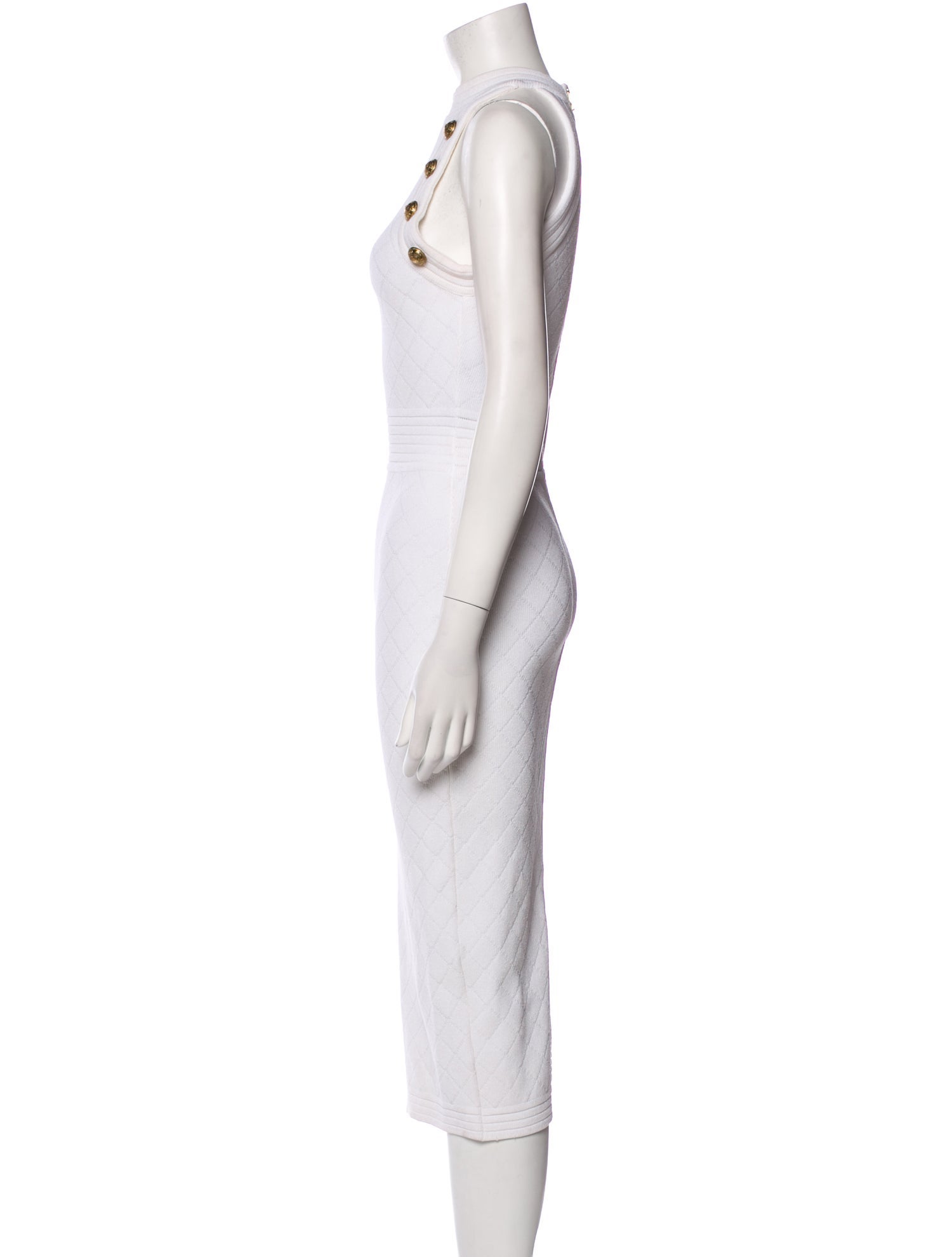 Balmain Mock Neck Long Dress