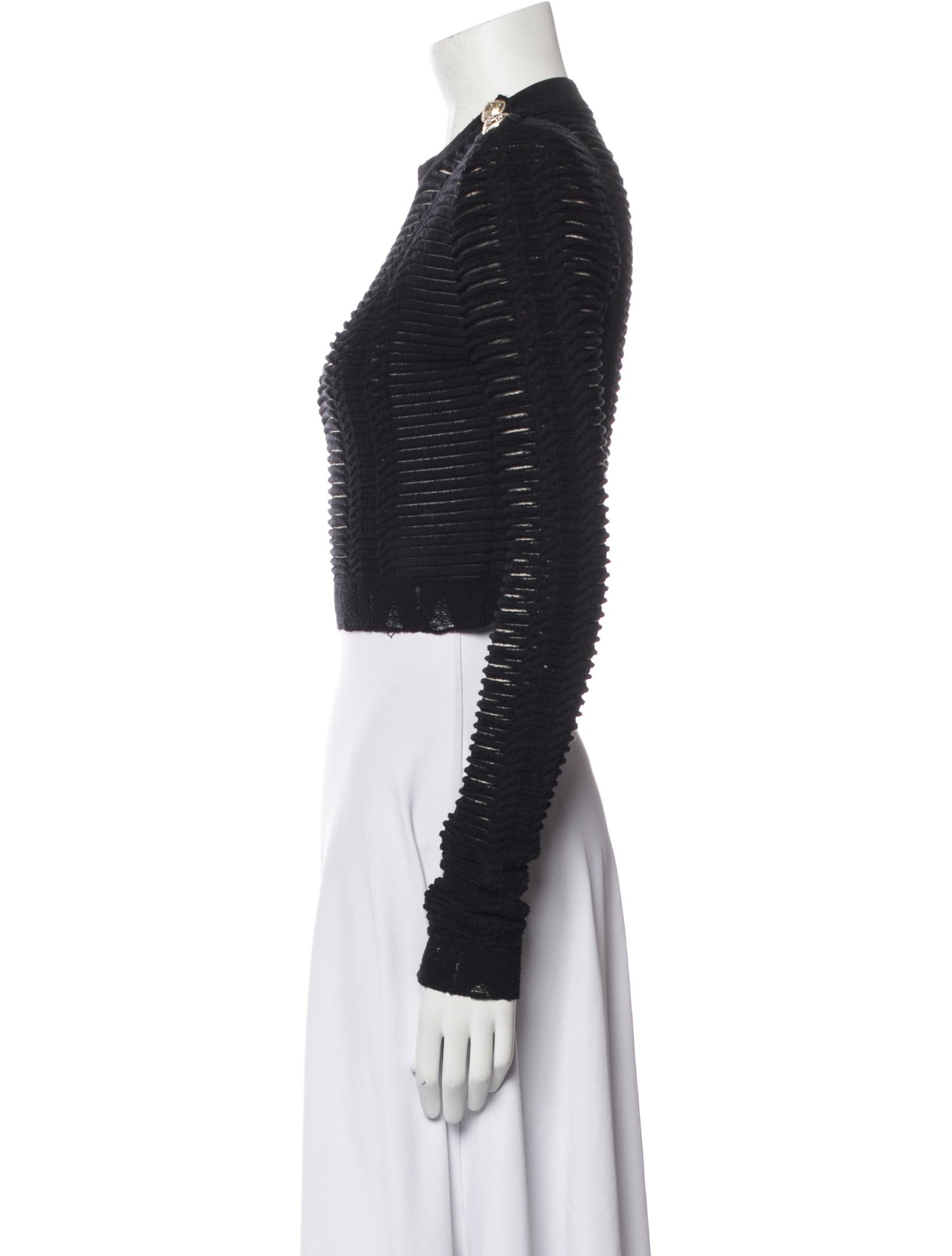 Balmain Striped Crew Neck Sweater