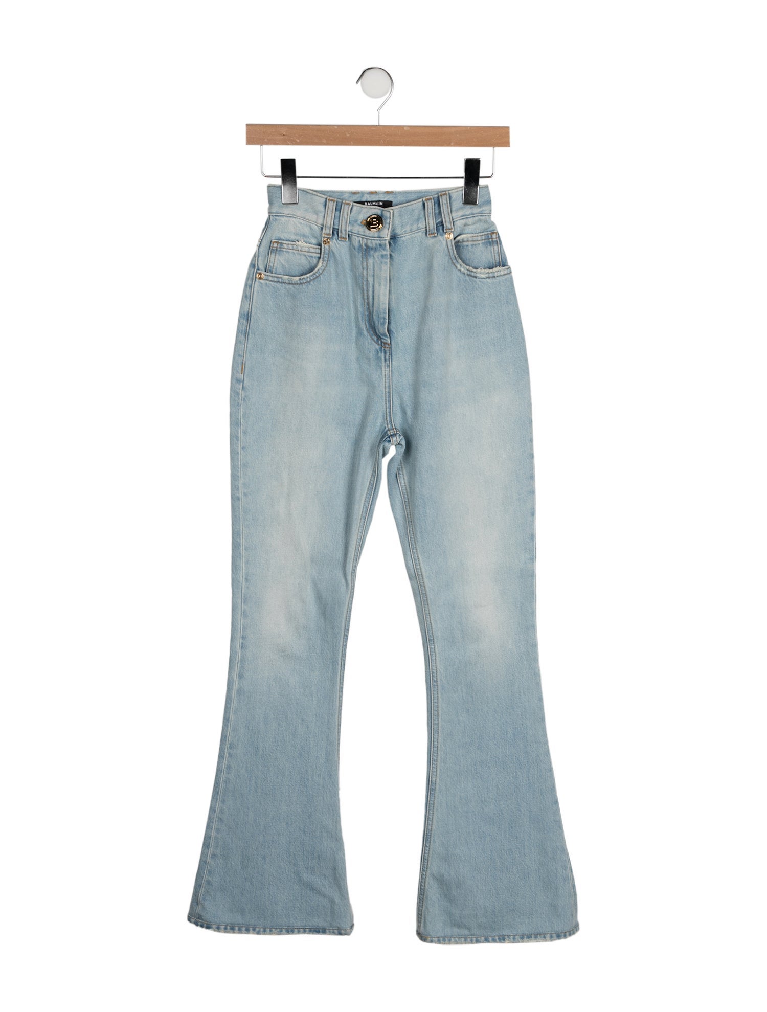 Balmain High-Rise Wide Leg Jeans