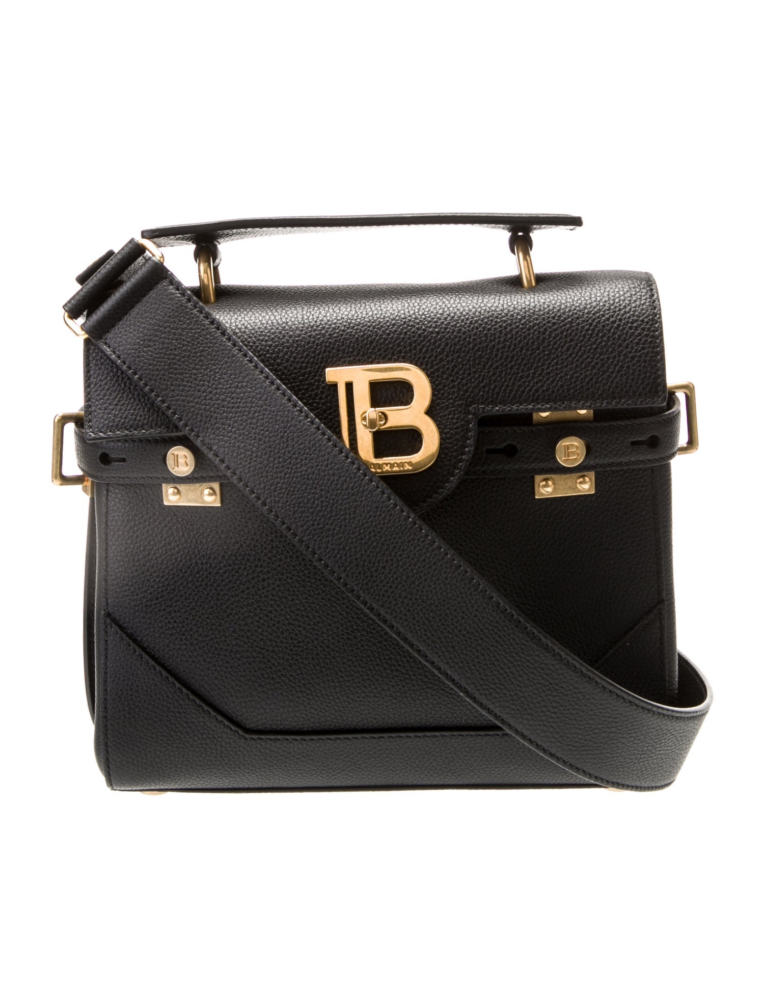 Balmain Leather Top Handle Bag