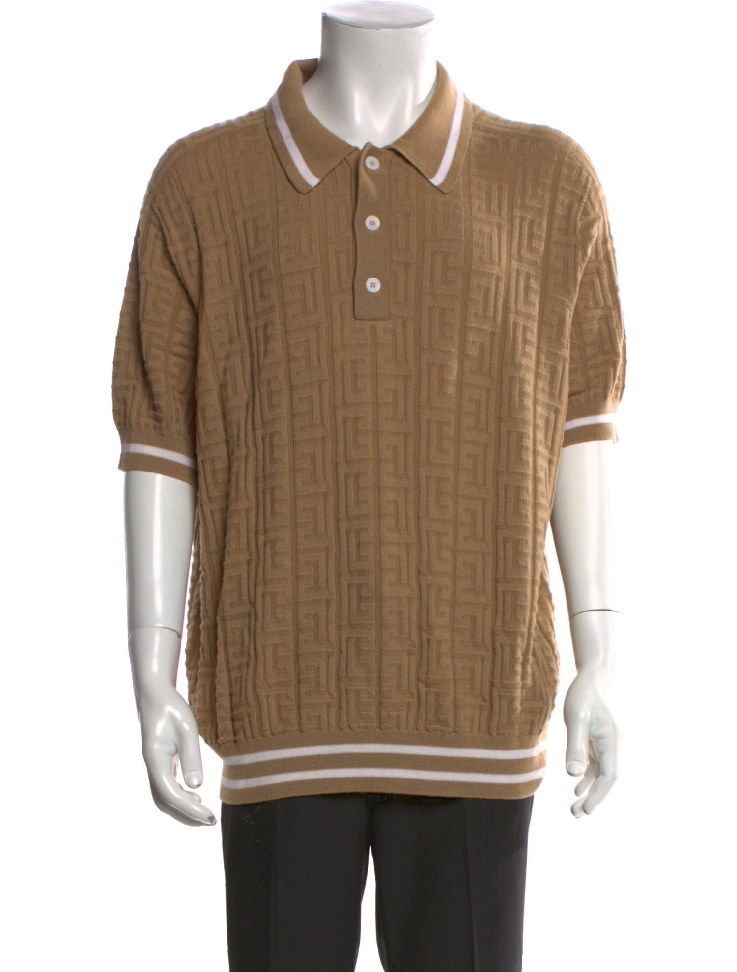 Balmain Merino Wool Collar Polo Shirt