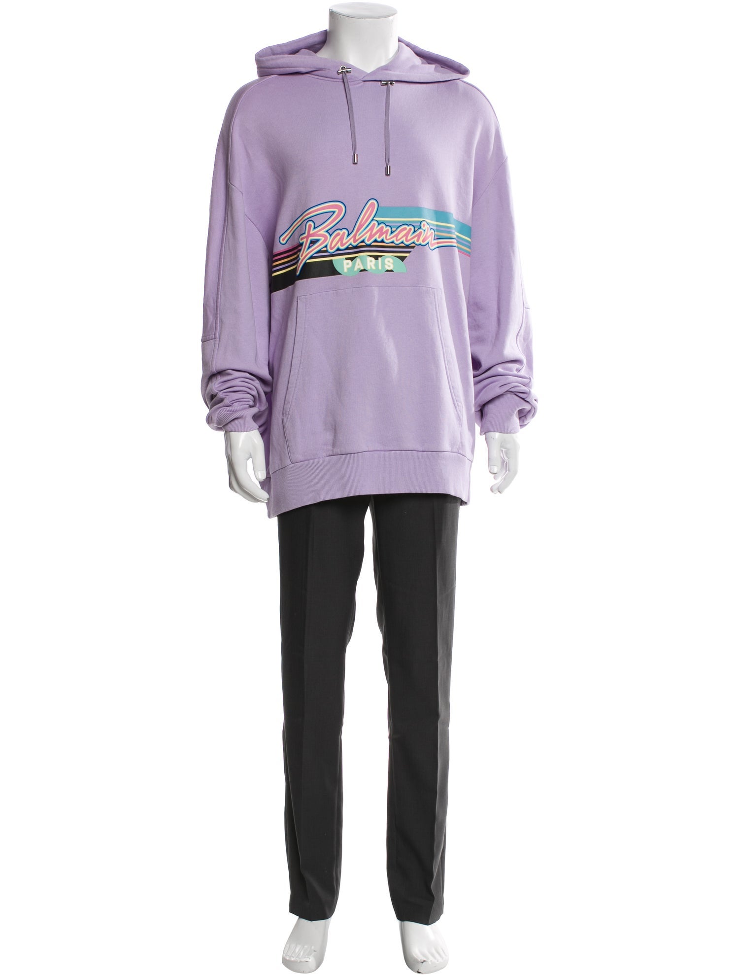Balmain Graphic Print Crew Neck Hoodie