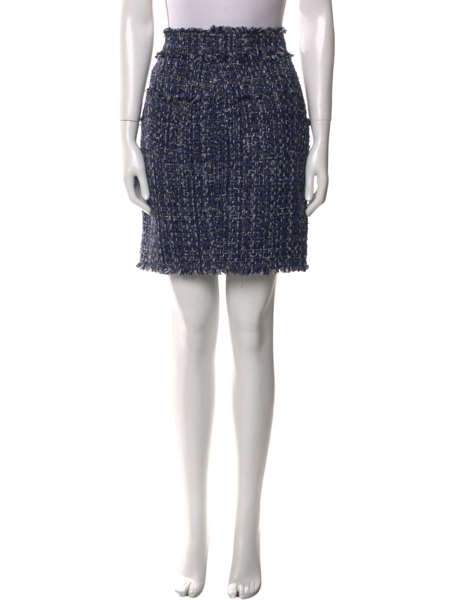 Balmain Tweed Pattern Knee-Length Skirt