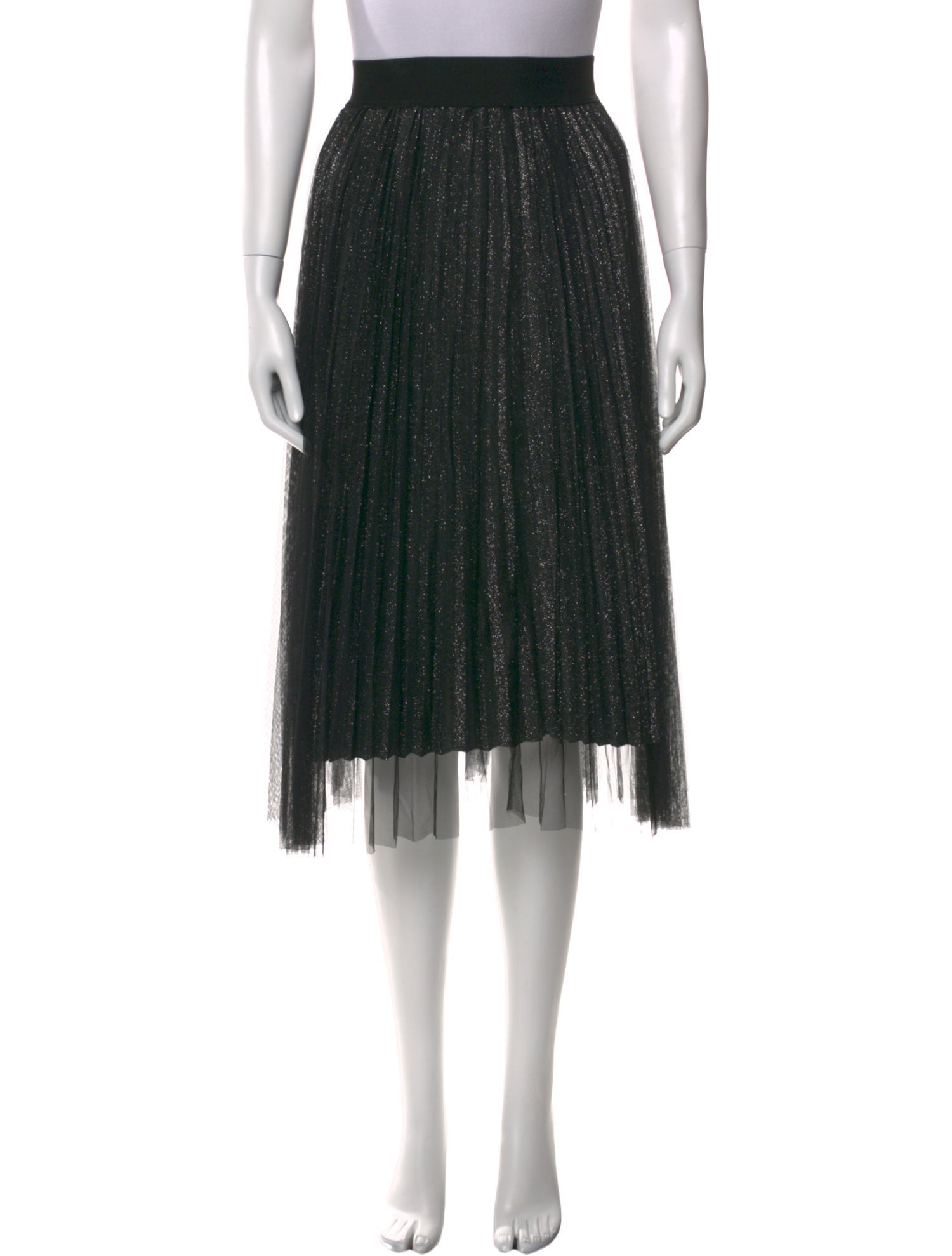 Balmain Glitter Accents Midi Length Skirt