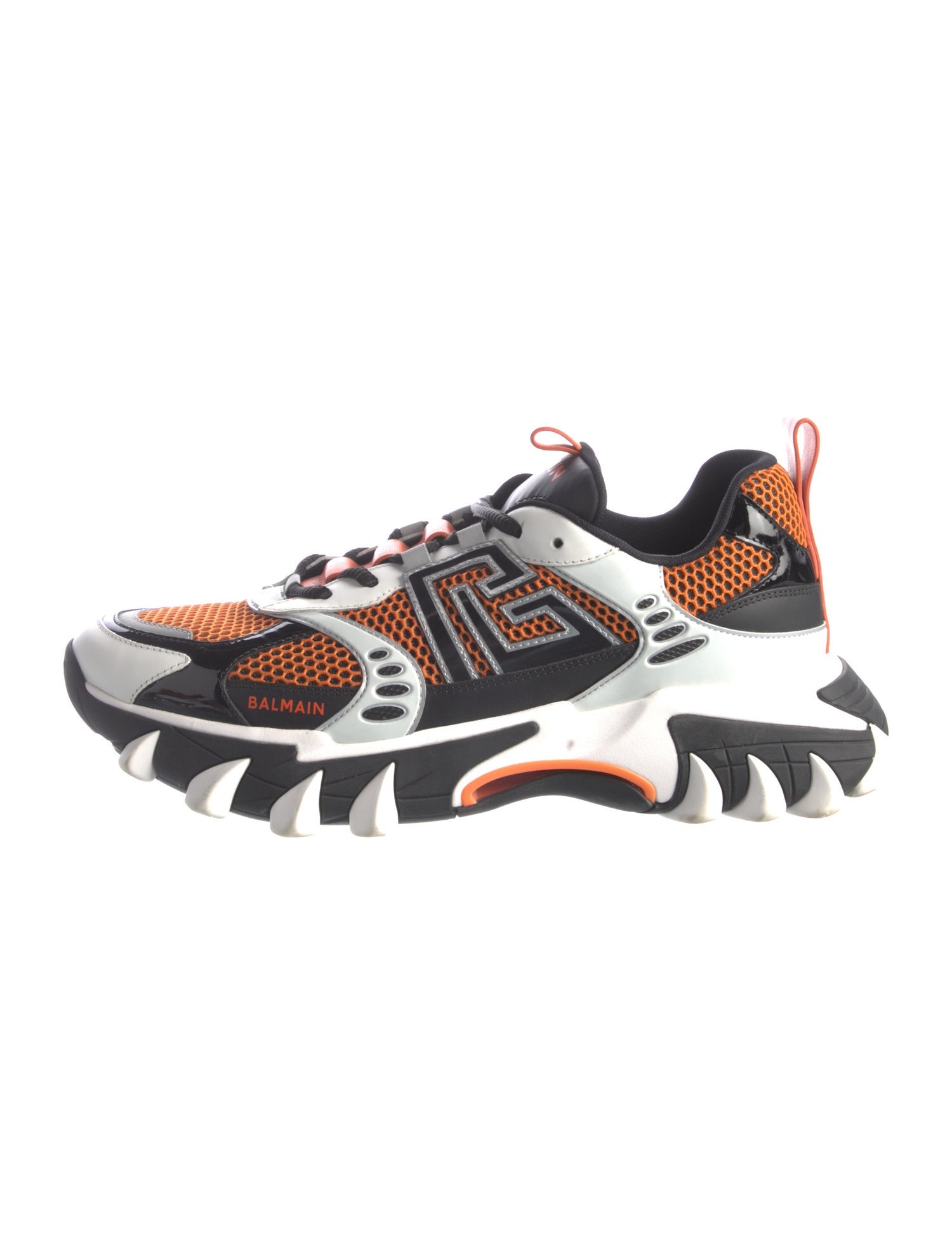 Balmain Mesh Colorblock Pattern Sneakers