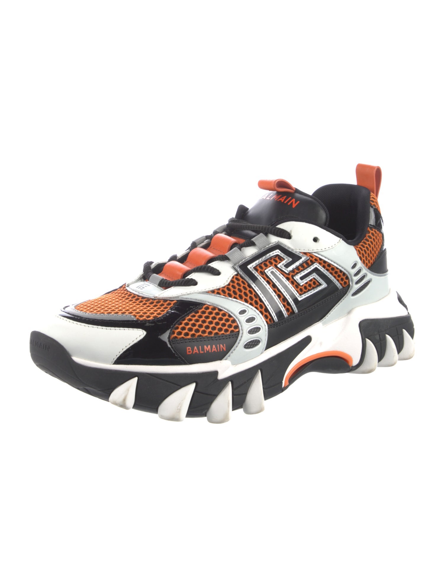 Balmain Mesh Colorblock Pattern Sneakers