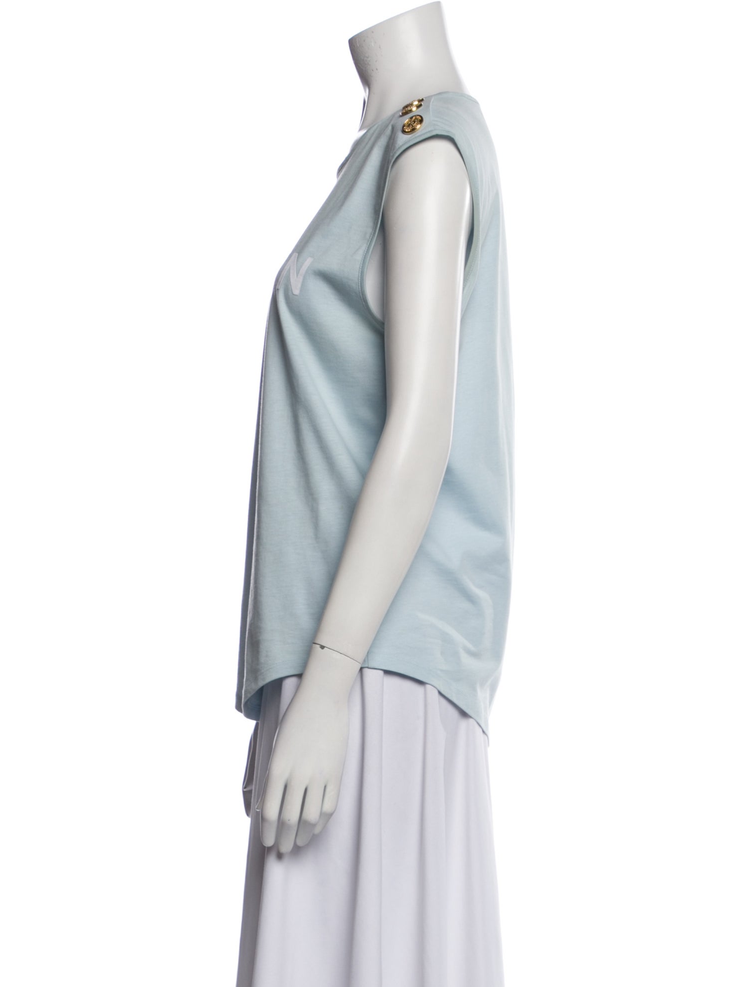 Balmain Graphic Print Crew Neck Top