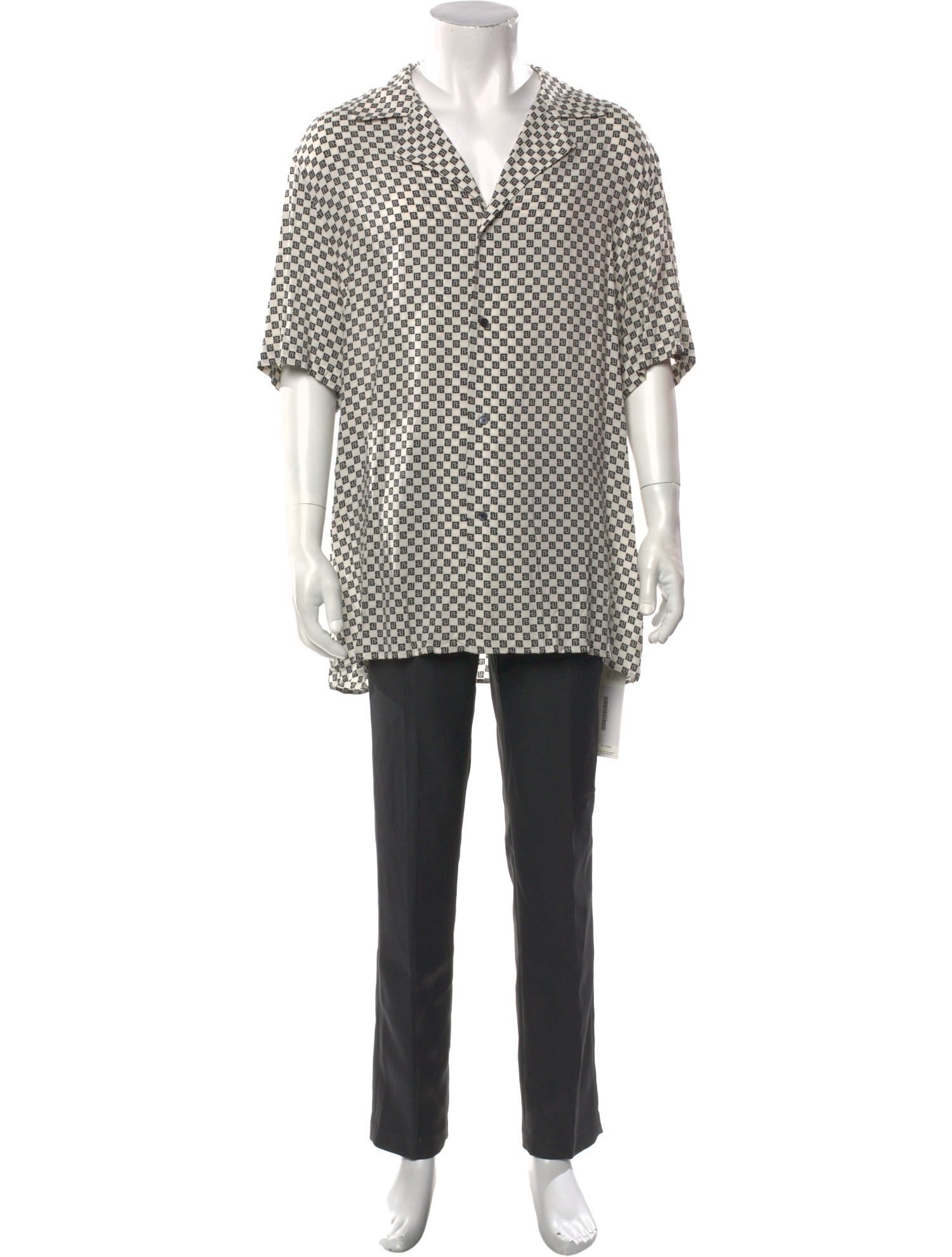 Balmain Plaid Print Three-Quarter Sleeve Shirt