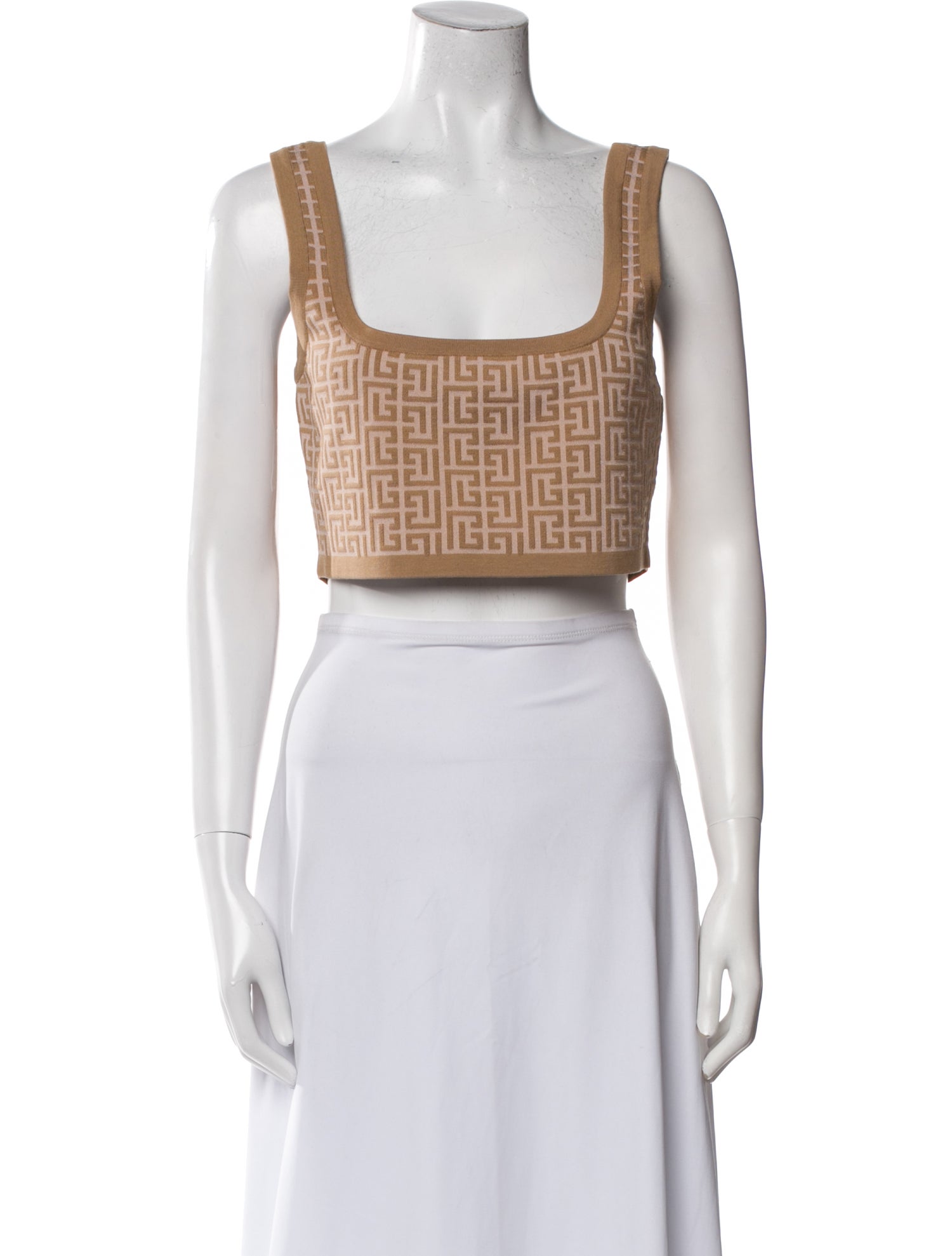 Balmain Wool Printed Crop Top