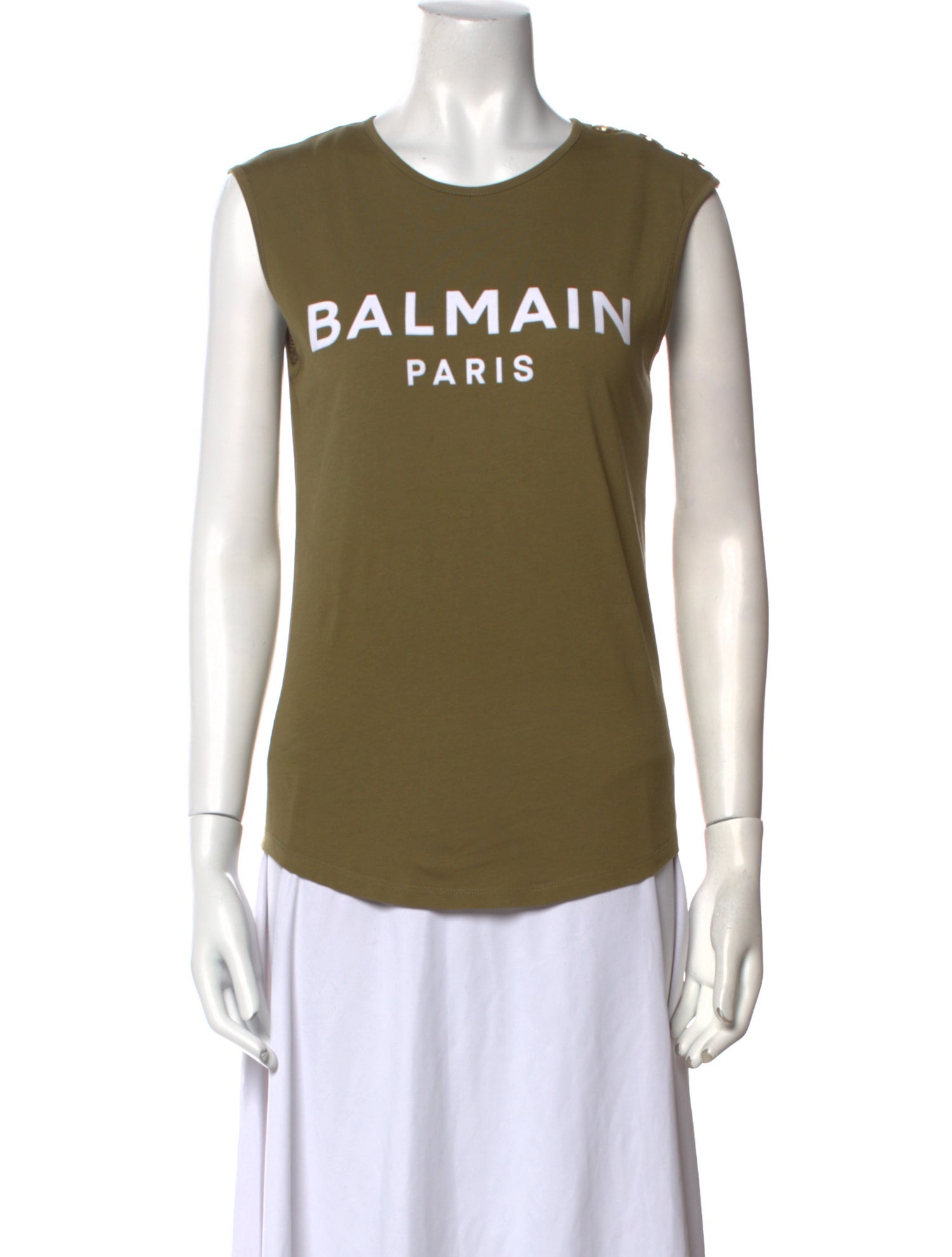 Balmain Graphic Print Crew Neck Top