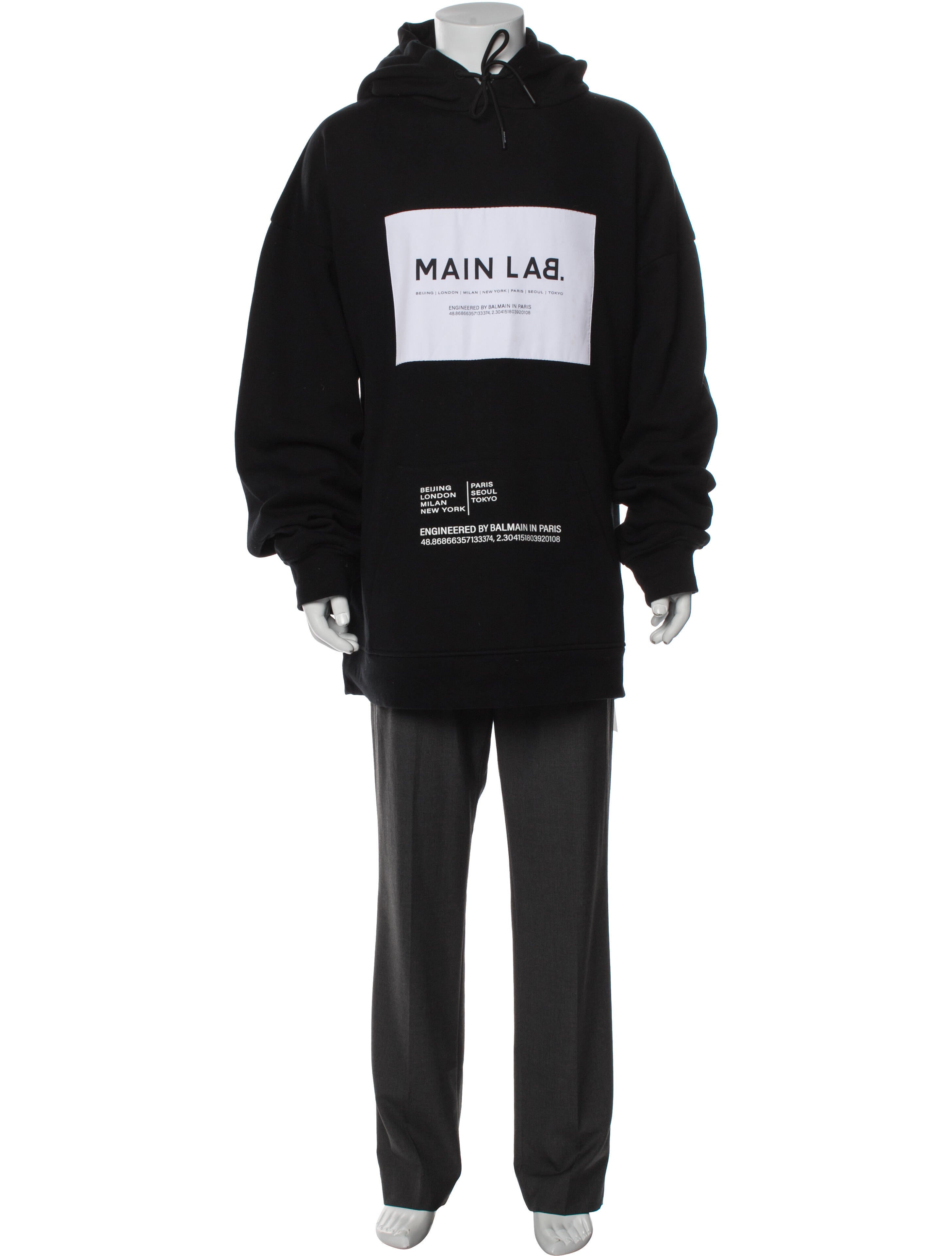 Balmain Graphic Print Crew Neck Hoodie