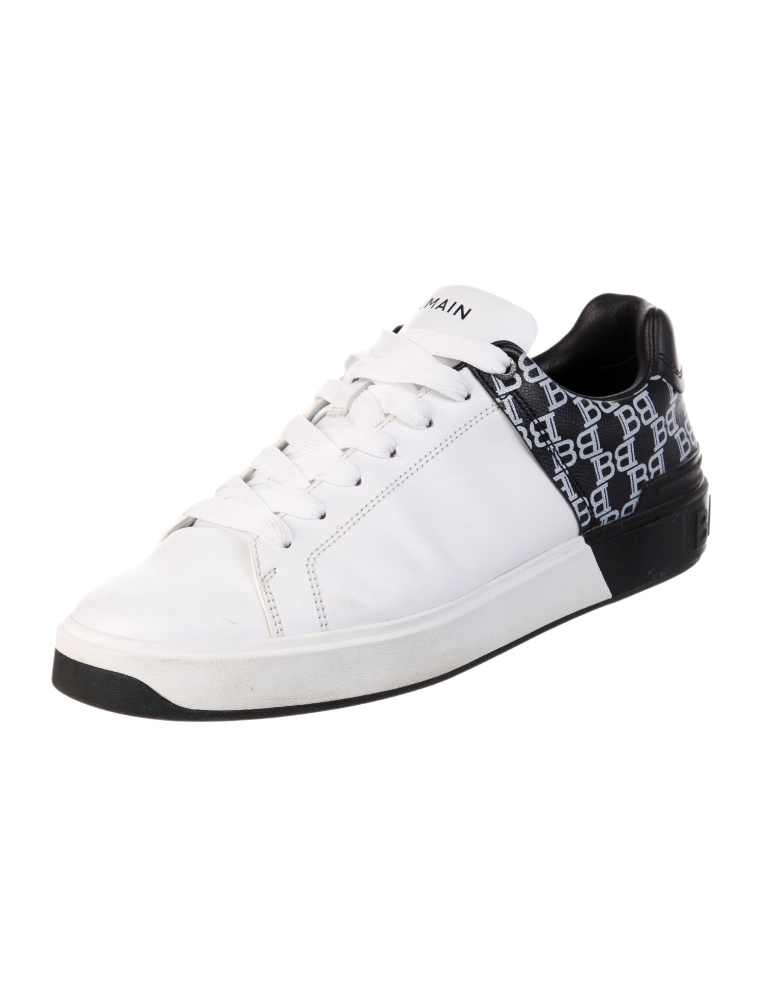 Balmain Leather Printed Sneakers