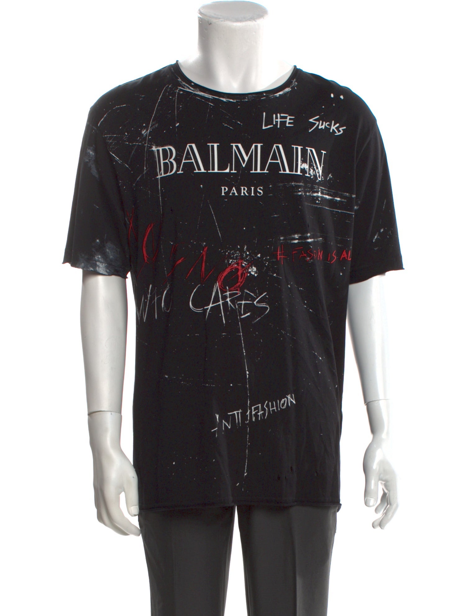 Balmain Graphic Print Crew Neck T-Shirt
