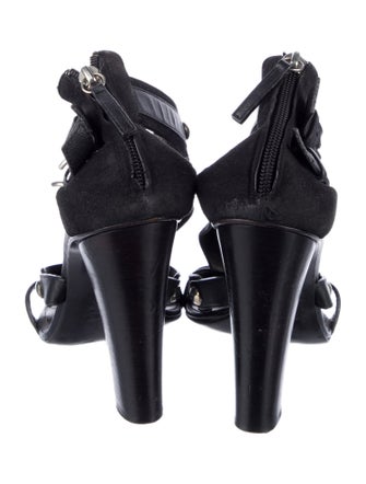 Balmain Canvas T-Strap Sandals