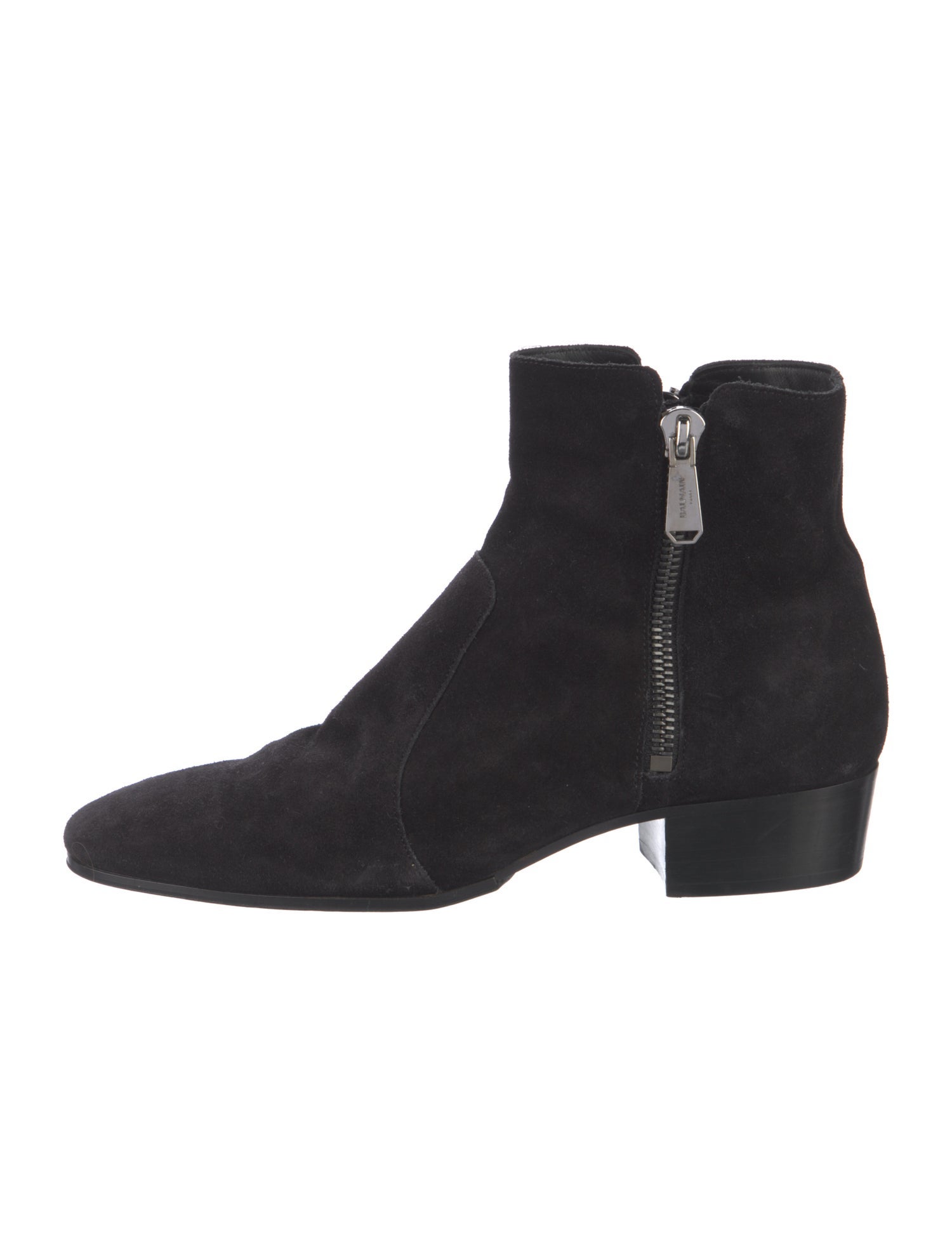 Balmain Chain-Link Accent Suede Boots