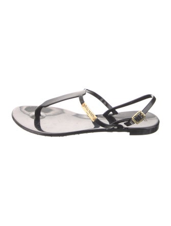 Balmain Rubber T-Strap Sandals