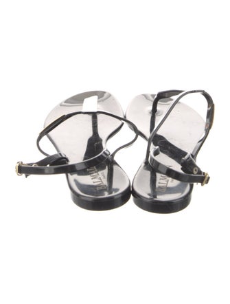 Balmain Rubber T-Strap Sandals
